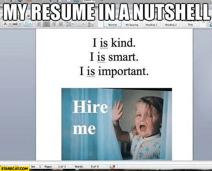 Resume Writing Meme